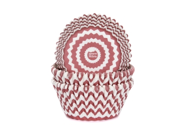 Cupcake Baking Cases - Chevron Red